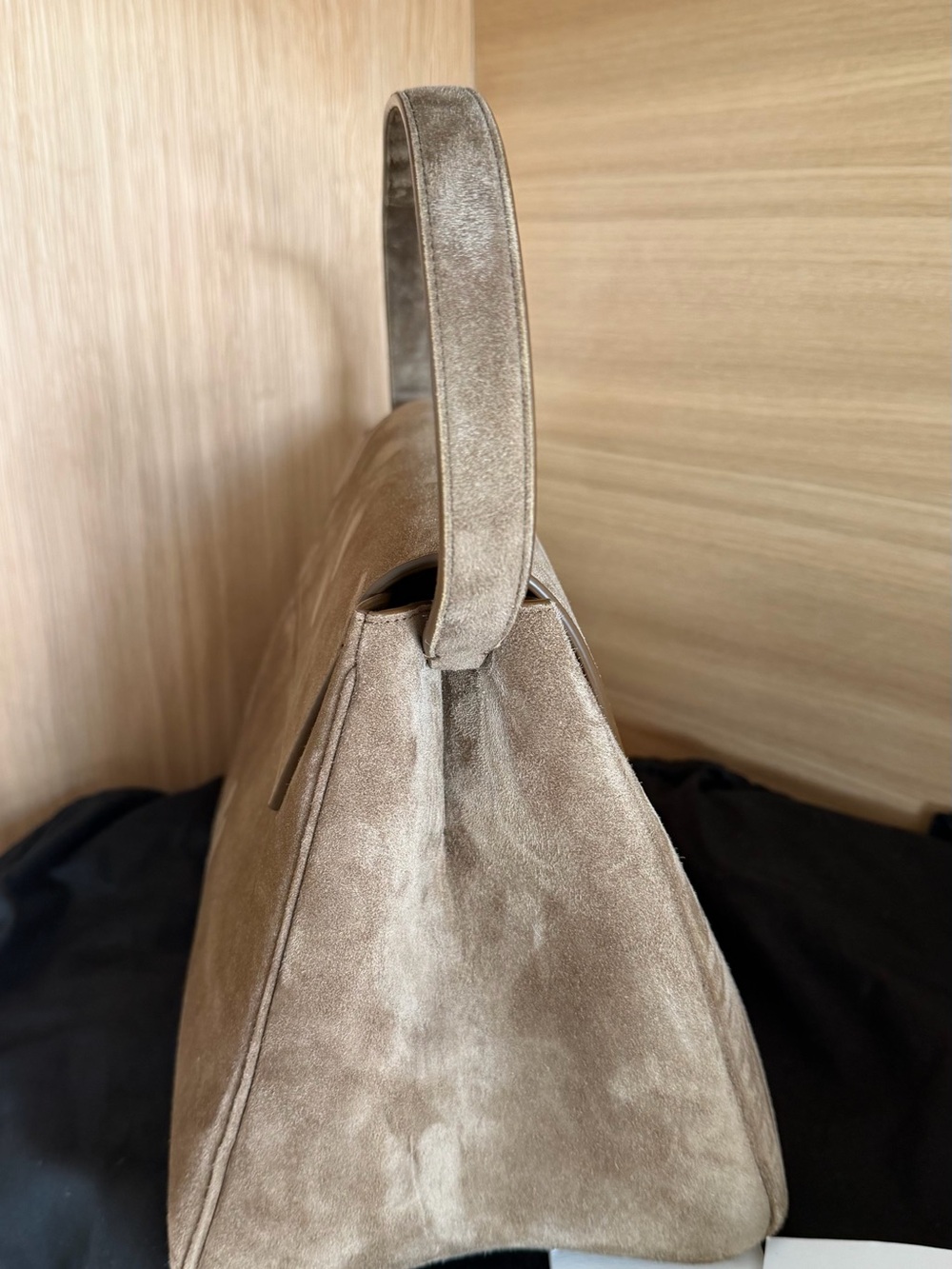 KHAITE AUDREY TOP HANDLE BAG in Mud Suede NEW - Picture 10 of 16